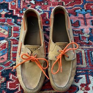 Sperry Men's Tan and Orange Boat Shoes